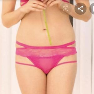 NWT Lace Open Gusset Panty Fuschia Pink